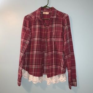 Hollister Flannel with Laced Bottom